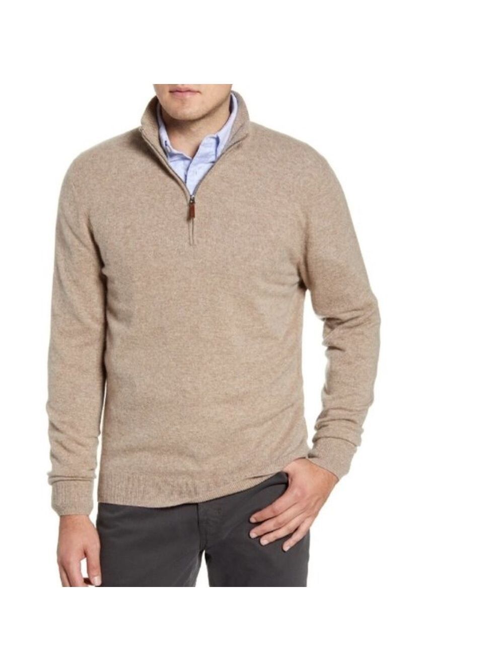NORDSTROM MEN'S SHOP Regular Fit Cashmere Quarter